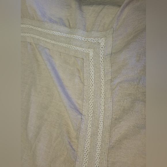 Hotel Collection Madison Hemstitch Linen Duvet Cover FULL / QUEEN - Picture 9 of 13